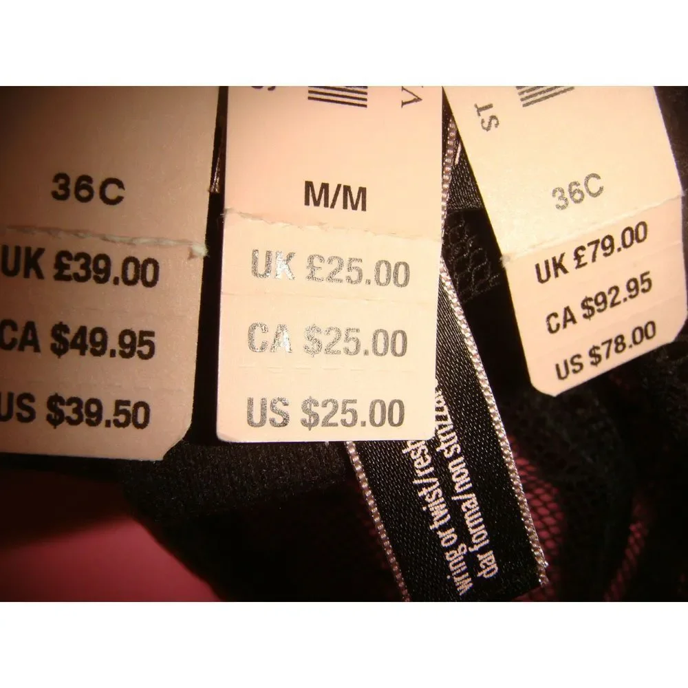 Victoria's Secret unlined 36C BRA SET+M+CORSET bustier Black floral lace strappy - Picture 7 of 7